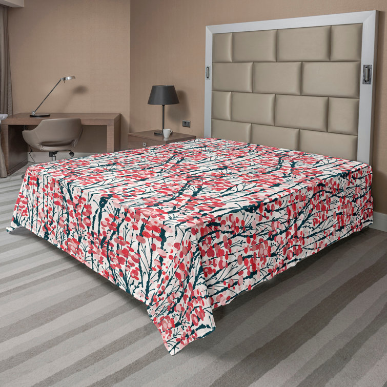 Ambesonne, drap plat floral pivoines, art botanique printanier