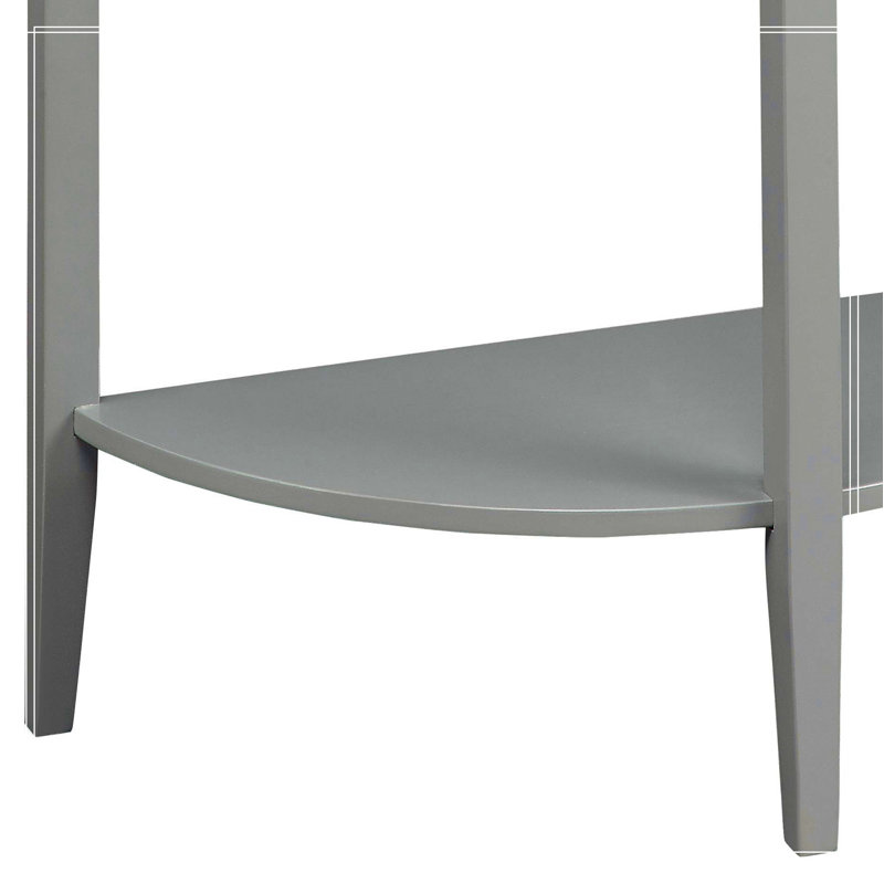 Grey Oak and Grey Half Moon Console Table with Bottom Shelf