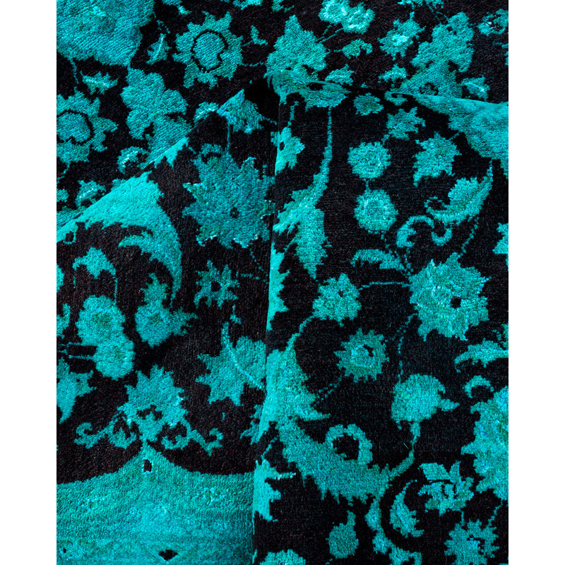 Tapis rouge contemporain en laine noué à la main Haydon 6 pi 0 po x 9 pi 5 po