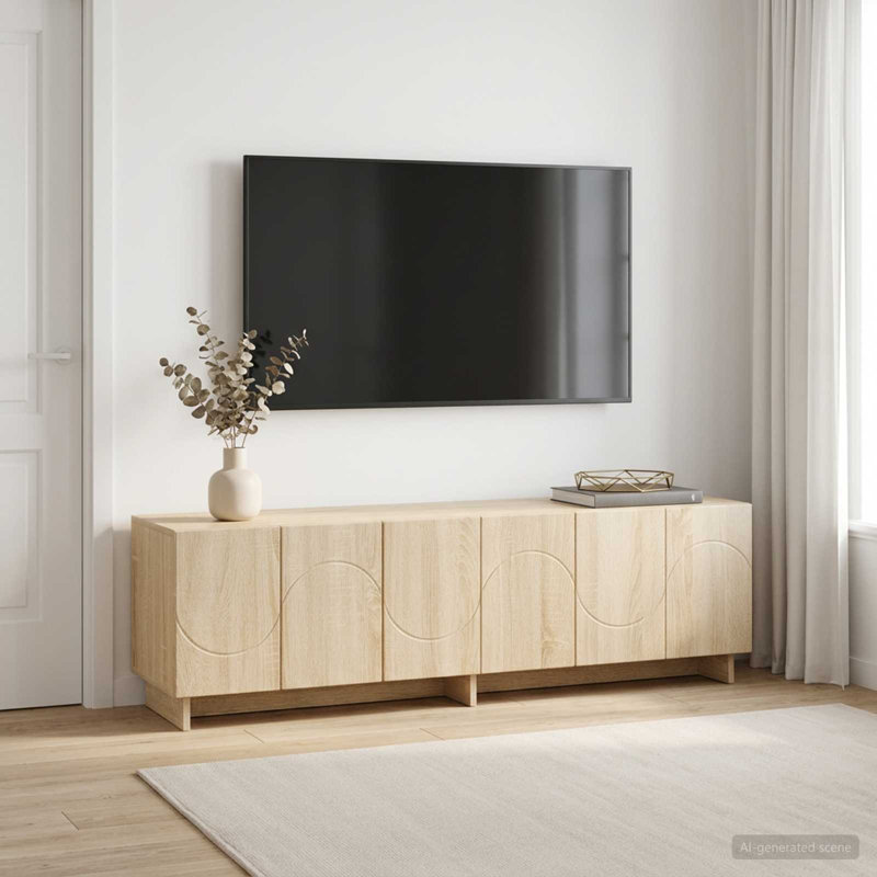 TV Stand, 40cm H x 140cm W x 34.5cm D, Sonoma Oak