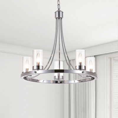 Shareeta 5 - Light Wagon Wheel Chandelier