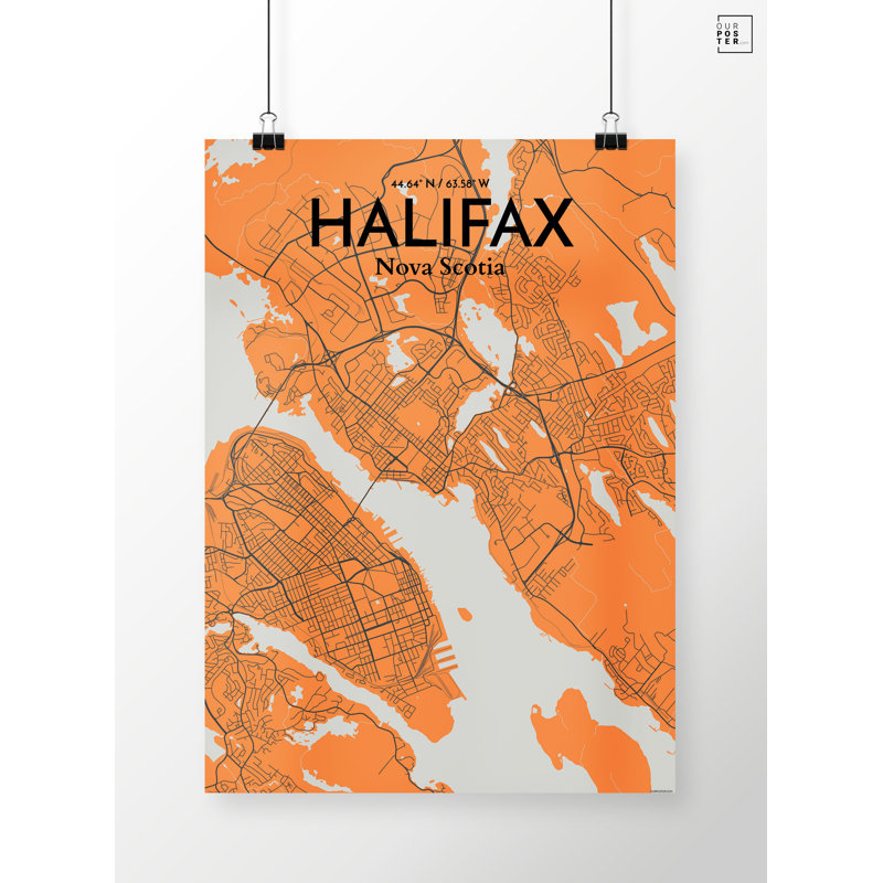 " Halifax City Map ", 17" H x 11" W