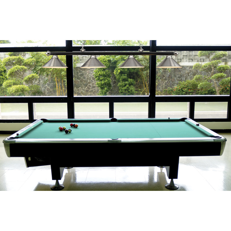 Billard 4 lumières Annaleisa, Noir mat/nickel brossé, Nickel brossé