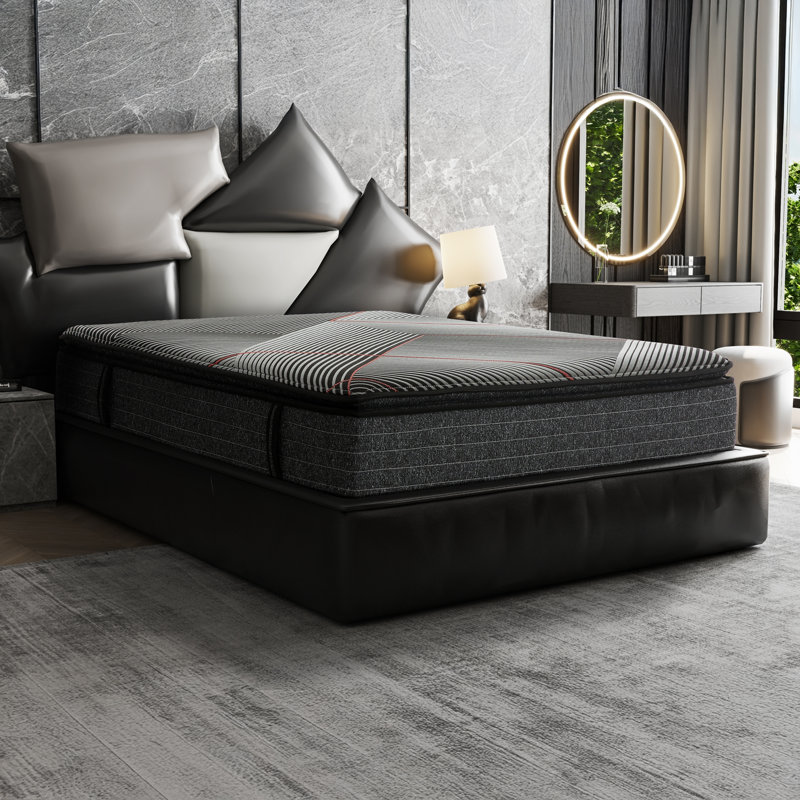 Matelas hybride en mousse viscoélastique gélifiée 13 pouces avec ressorts ensachés, refroidissement et support de bord