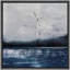 Oiseaux qui volent au-dessus d'un lac bleu profond, faune moderne, art moderne rustique coloré, impression sur toile-94334781-94334770