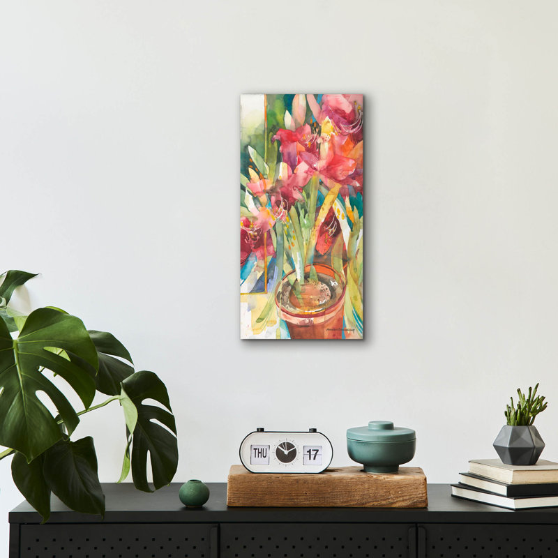 «Architectural Amaryllis» par Annelein Beukenkamp, art mural en verre acrylique, H 24 po x l 12 po