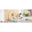 Lit double en bois blanc avec garde-corps - élément de chambre rustique blanc, look élégant