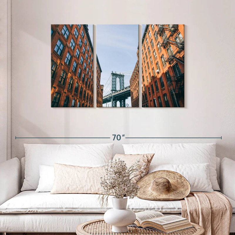 Paysage de Lilie Manhattan Bridge Street, H 28 po x l 45 po