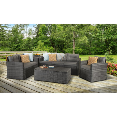 Helfrich 6 Seater Rattan Effect Sofa Set