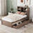 Modern Twin Size Bed Frame With Built-In USB Port On Bookcase Headboard And 2 Drawers-106845168