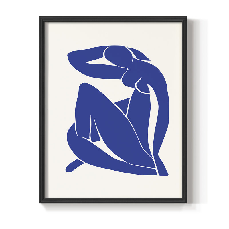 Matisse C XXXVII, reproduction encadrée - bois massif, H 10 po x l 8 po, Noir