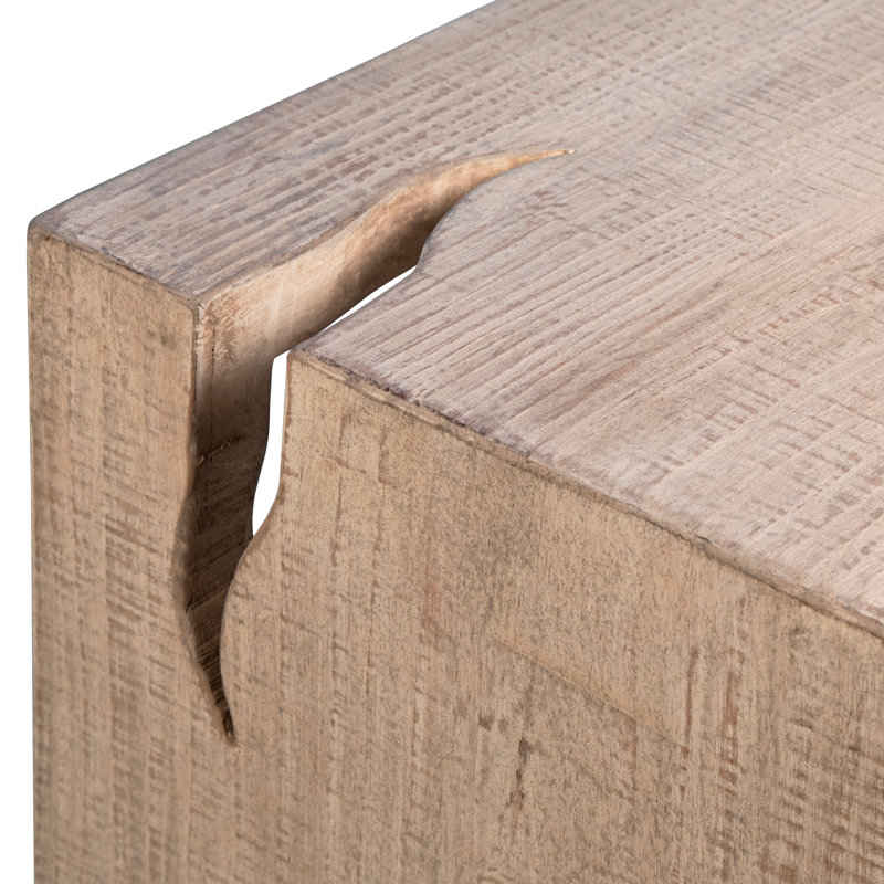 Console en bois massif 63 po Evie, Marron clair