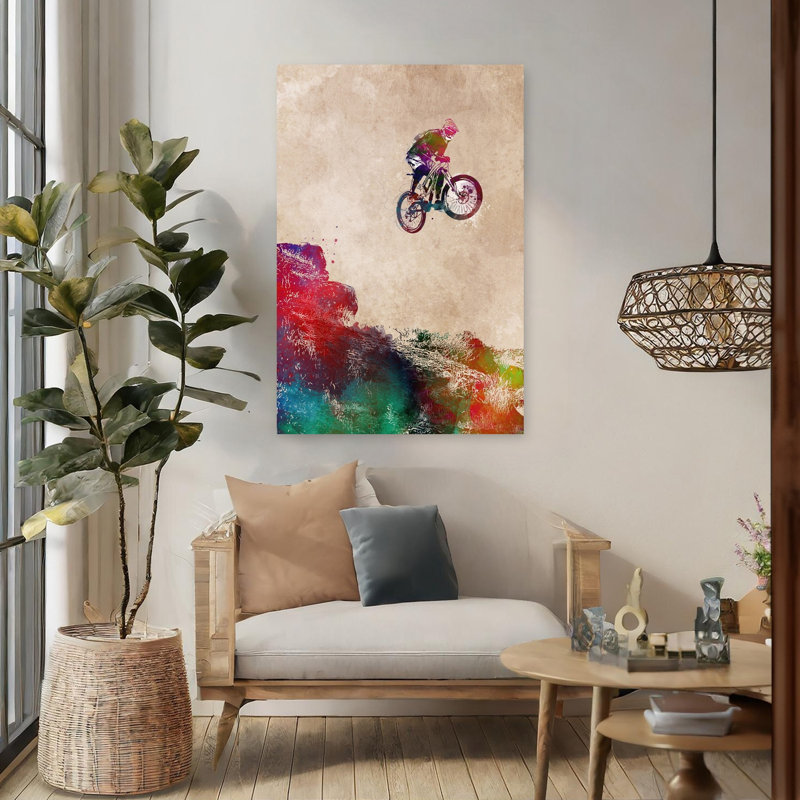 «Extreme Bike Jump», art mural contemporain, 48" H x 32" W