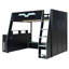 Lit mezzanine en bois avec bureau, tablettes multiples et lumière RVB, table à placement réglable-1078038541
