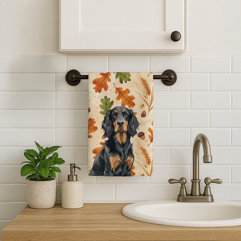 Gordon Setter Heirloom Fall Kitchen Towel, Gordon Setter