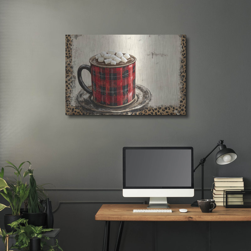«Hot Chocolate Cup Red Light» par Momart, art mural en métal, H 24 po x l 36 po