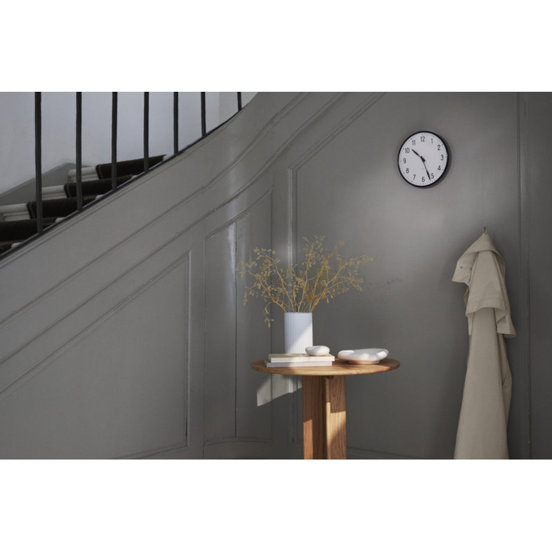 Station Metal Analog Wall Clock, White/Black, Extra Large