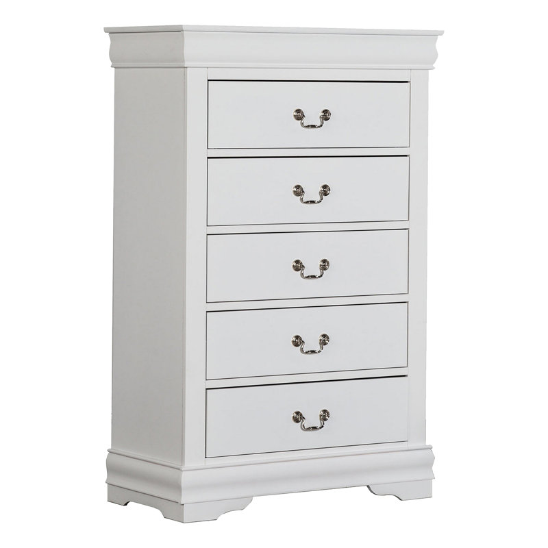 Ensemble de chambre à coucher double pleine grandeur Ry, style transitionnel moderne, blanc, Blanc