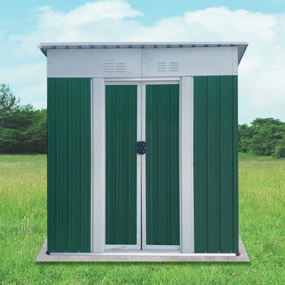 Abri de jardin à outils pour l'extérieur avec toit en aluminium et porte coulissante 5Ftx3ft