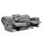 Arisa 3Pc Sofa, Loveseat, Chair Manual Recliner Set, Gray Faux Leather