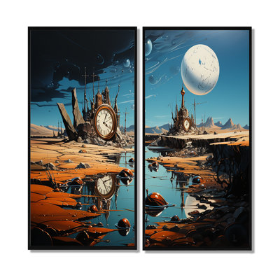 The Persistence Of Dali Surreal V - Traditional Art Prints On Canvas 2-Pieces