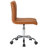 Brown Armless Ergonomic Adjustable Swivel Office Chair with Wheels – Modern Rolling Computer Desk Chair, Comfortable Task Chair for Home Office, Study, or Vanity-59812340
