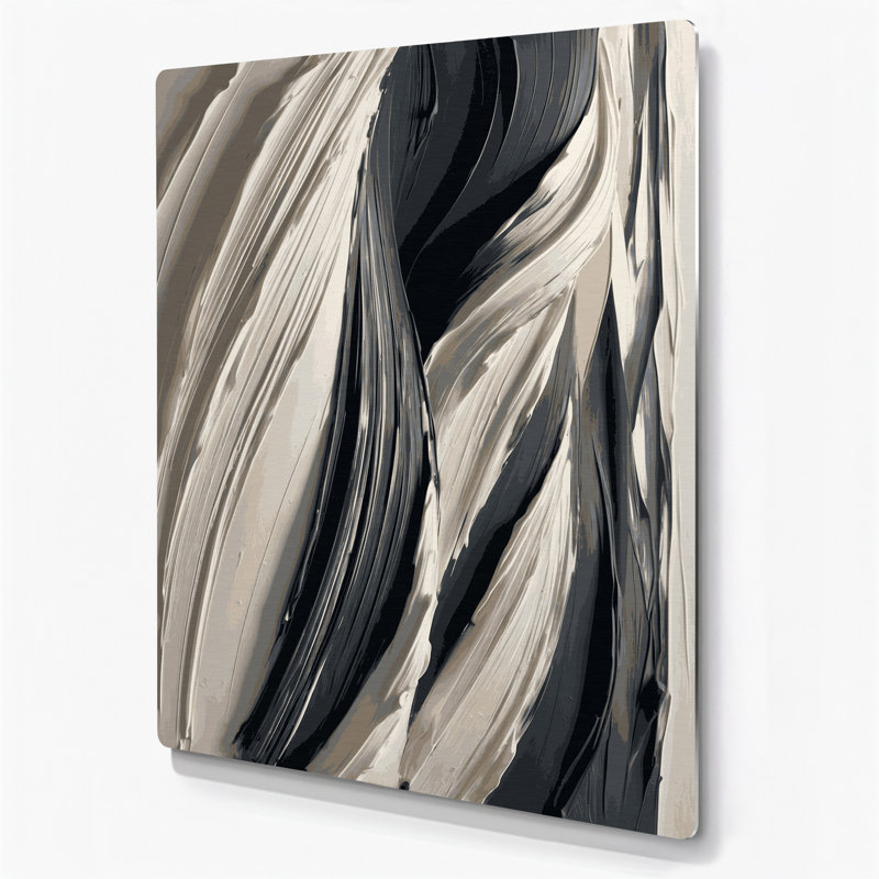 Art mural en métal gris anthracite DiagonalStripes, H 20 po x l 16 po