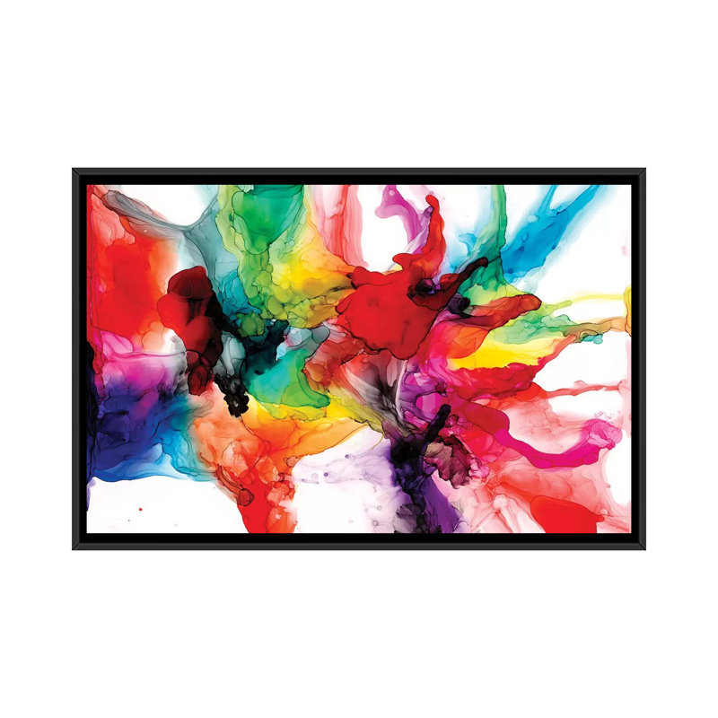 « Jeweltone Prism II » par Jennifer Goldberger-impression, H 18 po x l 26 po x P 1,5 po, Toile avec cadre noir