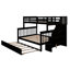 Lit superposé avec lit gigogne, rangement et barrière de sécurité pour chambre à coucher, dortoir, pour adultes-1383551232