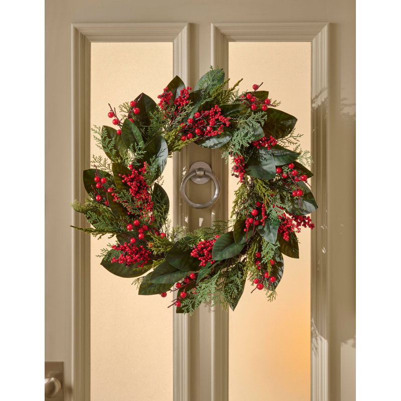 MAGNOLIA BERRY - 26" Artificial Christmas Wreath
