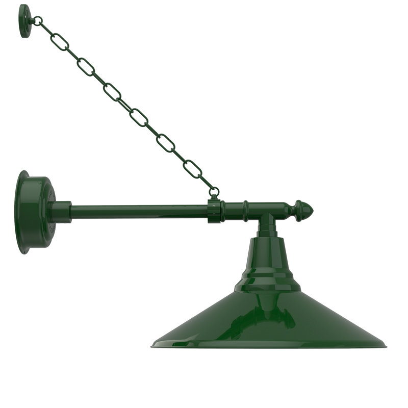 Luminaire de grange d'extérieur à DEL intégré H 15,875 po Albali, H 12 po x l 8 po x P 30 po, Vert rétro