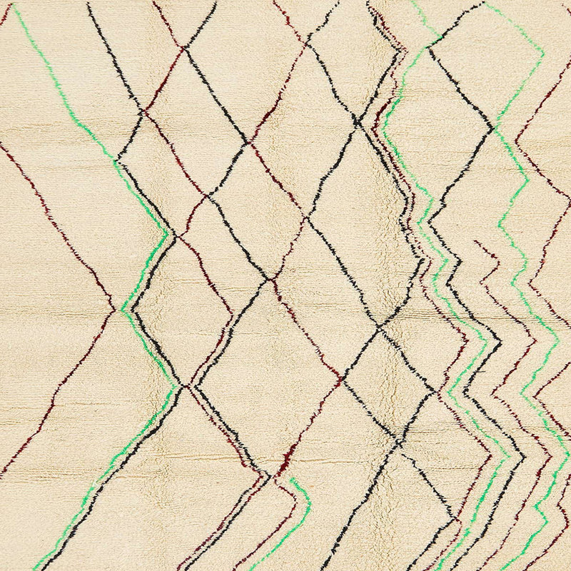 Tapis abstrait moderne 671, Carré 5 pi