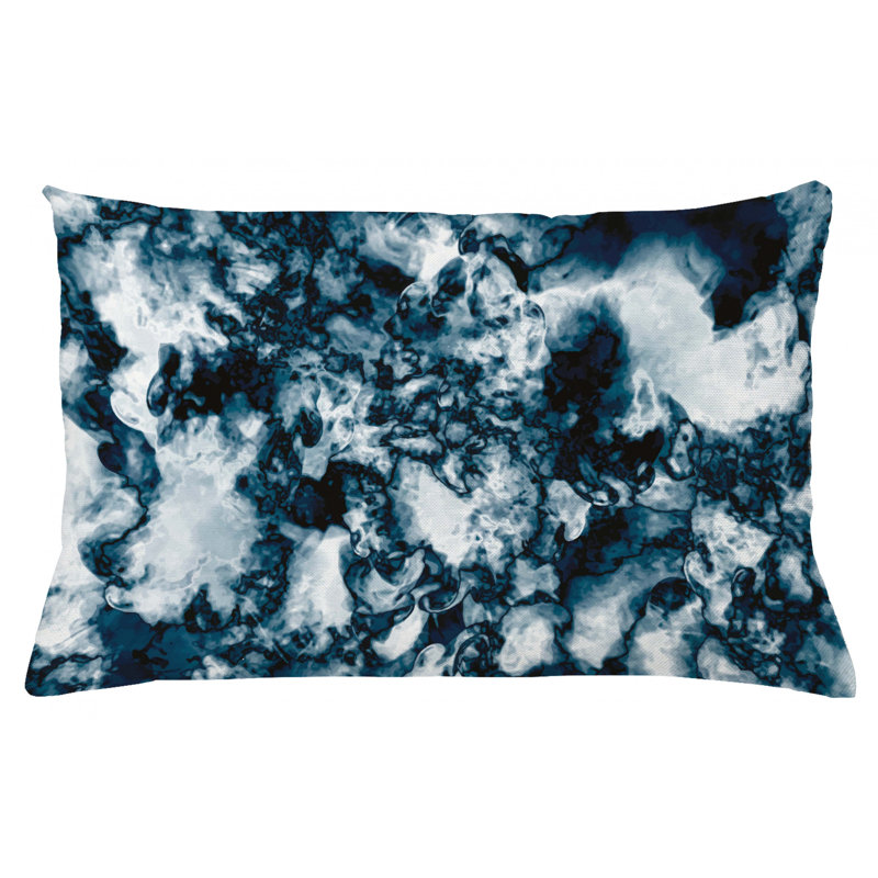 Housse de coussin lombaire abstrait intérieur/extérieur marbre, 16 po x 26 po