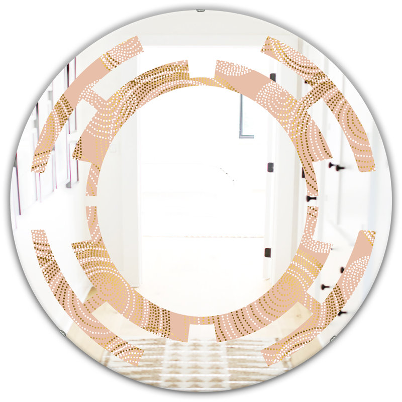 Miroir mural image abstraite à géométrie fixe de luxe, H 23,6 po x l 23,6 po