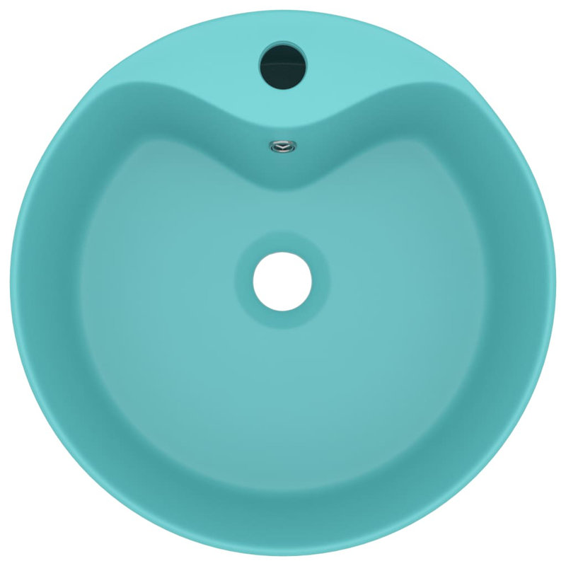 vidaXL Luxury Wash Basin with Overflow Matt 14.2x5.1" Ceramic, Light Green