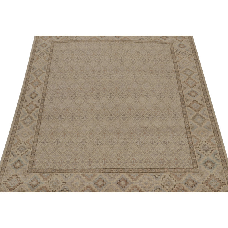 Distressed Homage Hand Knotted Wool Animal Print Area Rug, Rectangle 12' x 18'