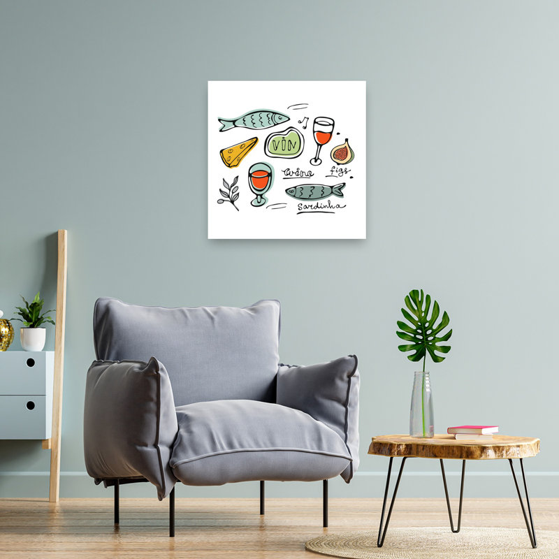 «Rustic Food Delights», art mural contemporain, 24" H x 24" W