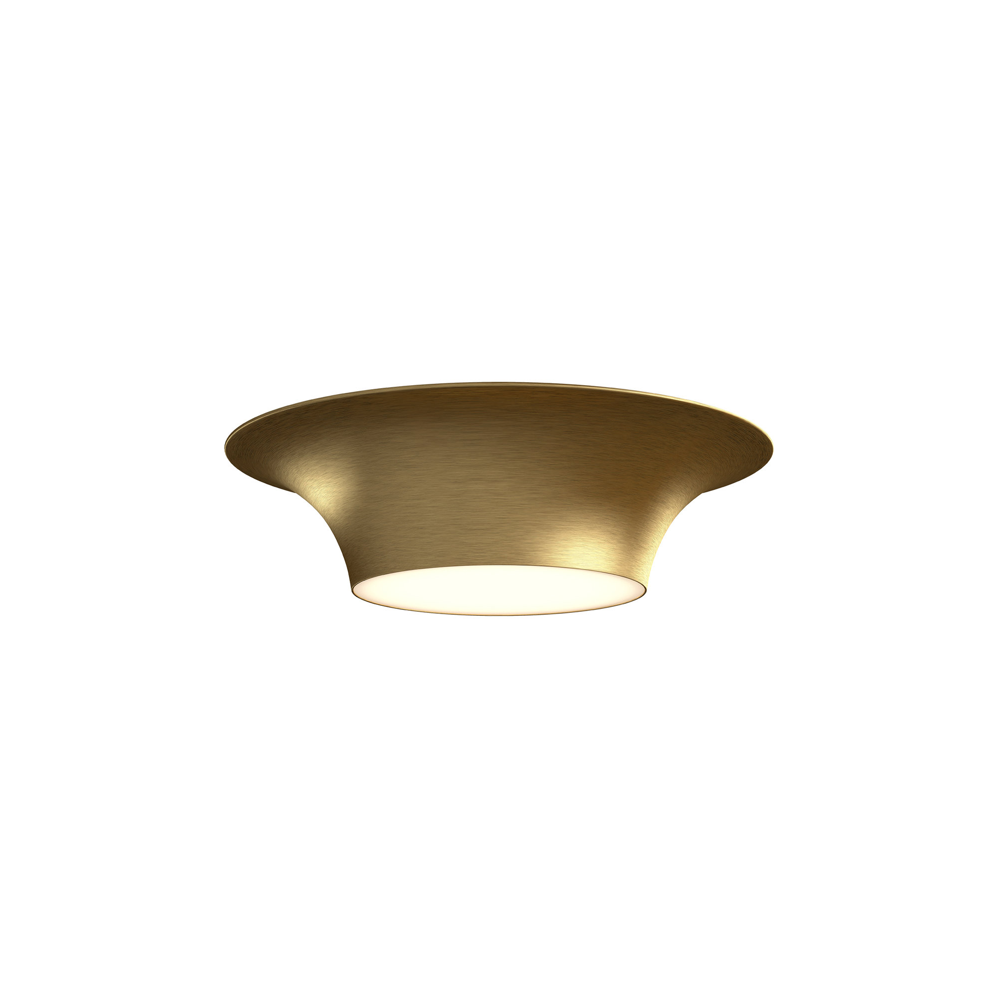 Alexia 2 Light Glass Flush Mount, Brushed Gold, 4.88" H x 16" W x 16" D