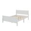 Lit plateforme double en bois avec tête de lit-247085625