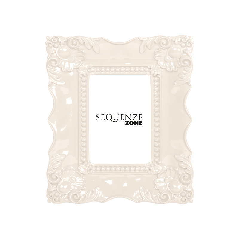 Embossed Picture Frame, White