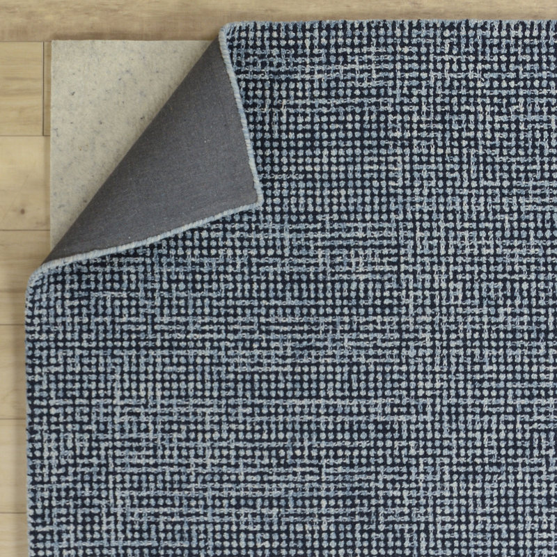 Tapis 100% laine touffeté à la main, Navy/Light Blue, 3' x 5'