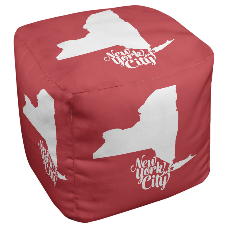 Repose-pieds cubique New York City, Rouge