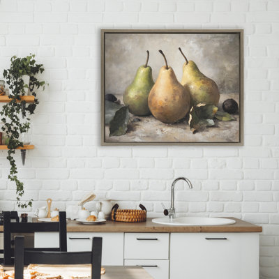 Pear Still Life Setting Floating Frame, design by Franklyn Gregory