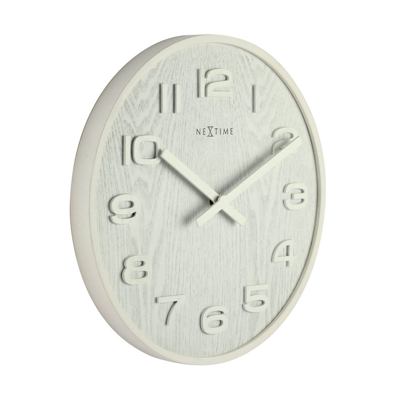 Alexee Wood Wall Clock, Medium, White