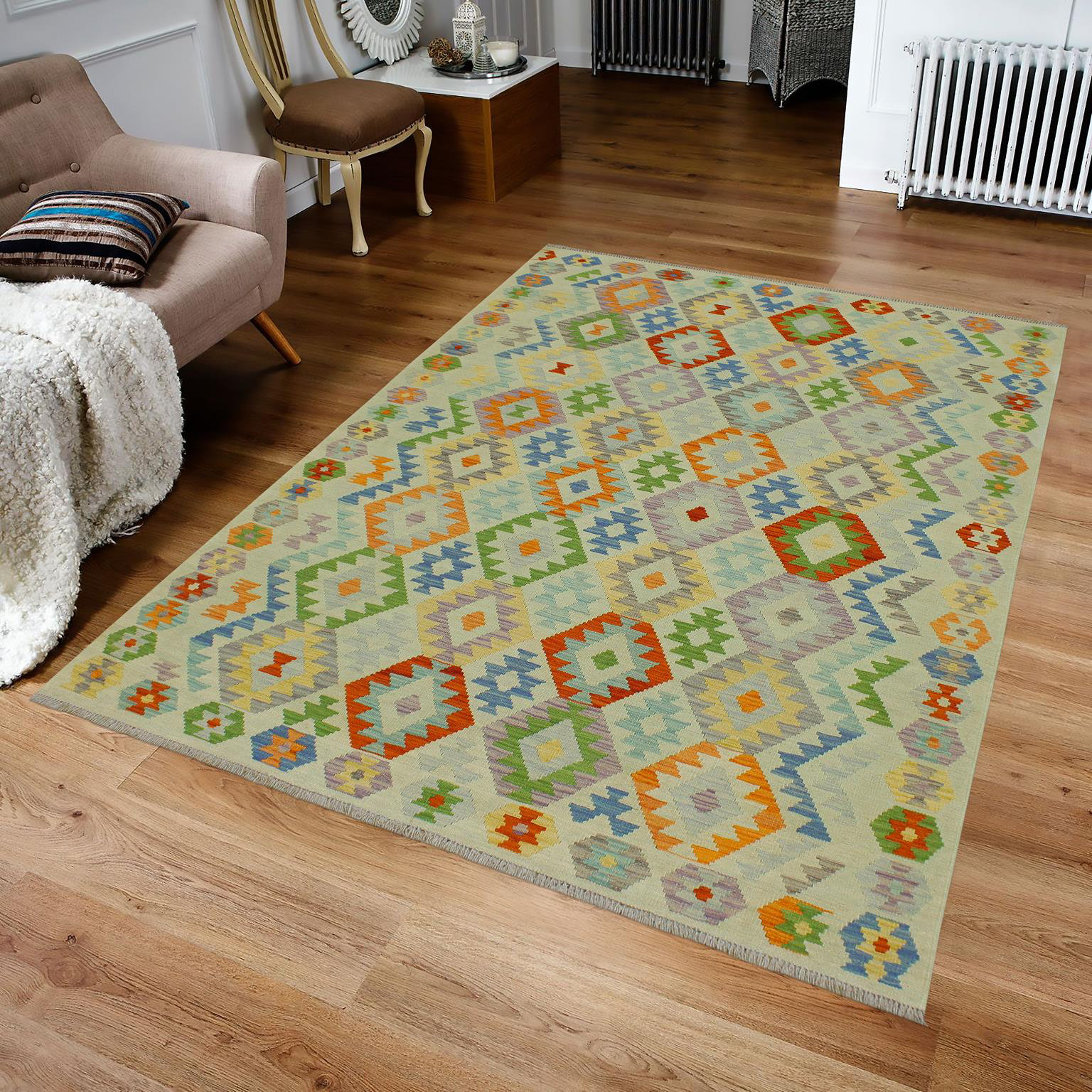 Isabelline Kemuel Geometric Handmade Rectangle 5'6'' x 7'7'' Wool Area ...