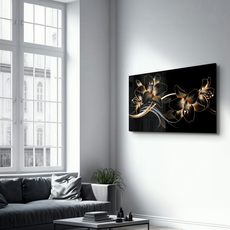 Peinture murale élégante en verre trempé 18,1 po x 28,3 po | 100% verre trempé, épaisseur: 0,16 pouce | Imprimé UV pour des couleurs éclatantes et une durabilité | Parfait pour la décoration intérieure et l'esthétique moderne