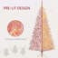 Sapin de Noël artificiel 7,5 pi avec branches réalistes, 500 lumières DEL blanc chaud et 1346 pointes, rose-118034258