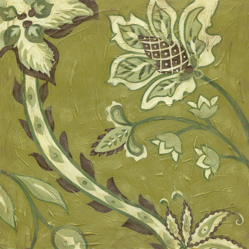 Medium Pistachio Paisley II (HL) - Wrapped Canvas Print, 30cm H x 30cm W x 3.8cm D