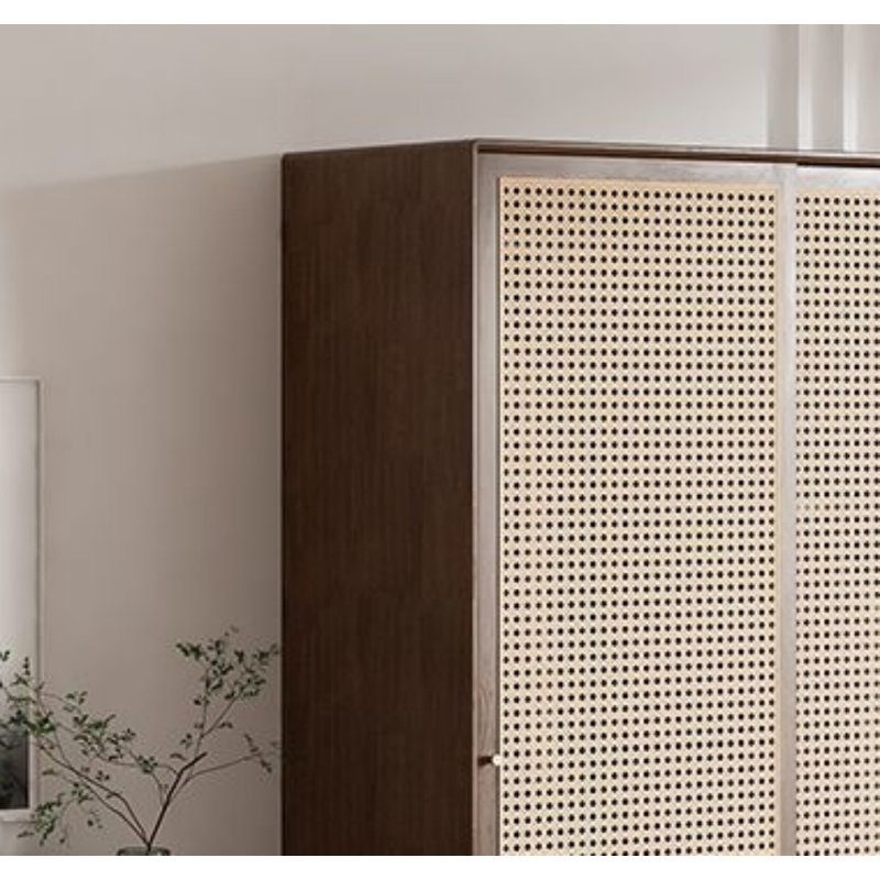 Simple Solid Colour Small Wardrobe, 70.87" H x 31.5" W x 21.65" D, Walnut
