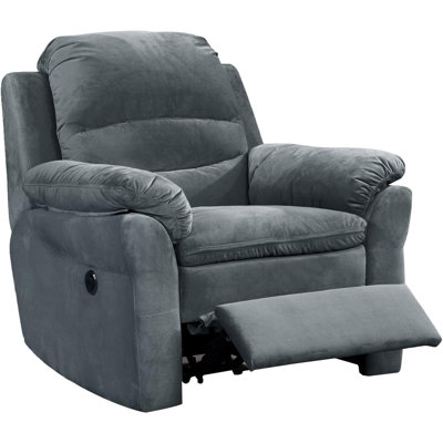 Contemporary Style Fabric Upholstered Living Room Electric Recliner Power Chair, Dark Grey